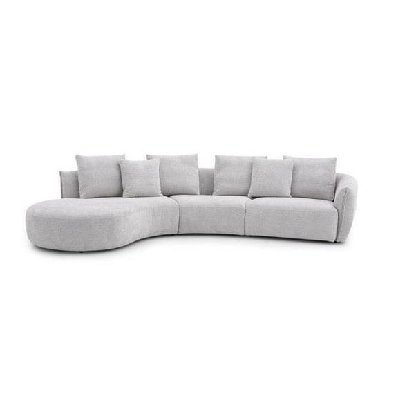 J&M Furniture 188875-LHFC Hamilton Left Hand Facing Chaise Sectional Sofa, Off White