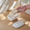 thumbnail image 3 of Jabonera de viaje, jabonera transparente portátil, caja de jabón para baño/ducha de gimnasio/camping al aire libre (cuadrado blanco) JAMW Sencillez, 3 of 5