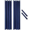 thumbnail image 3 of Sunnydaze Modern 2-Piece Blue Solid Blackout Indoor or Outdoor Curtain Set, 3 of 14