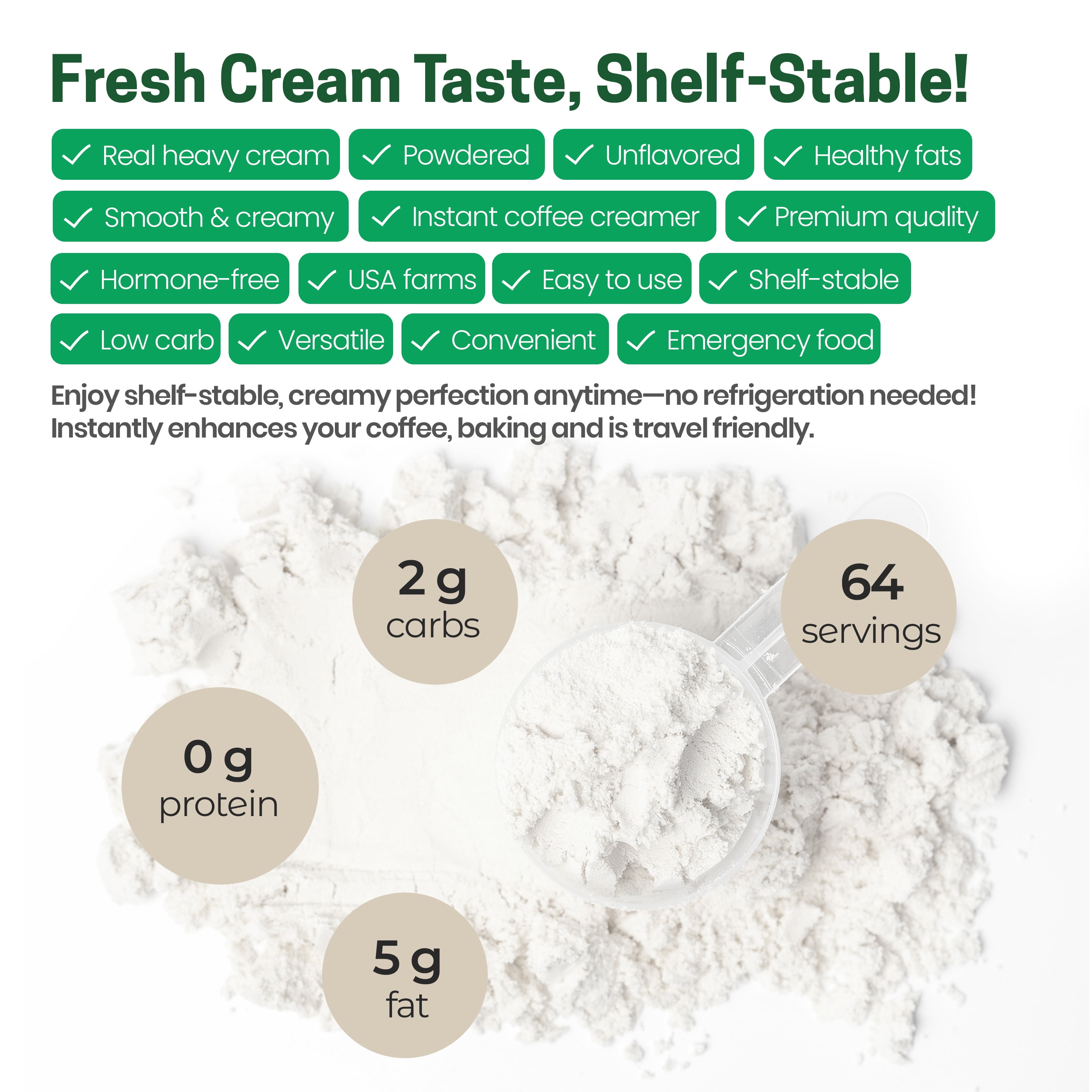 Z Natural Foods Heavy Cream Powder - 1 lb, Keto-Friendly, Gluten
