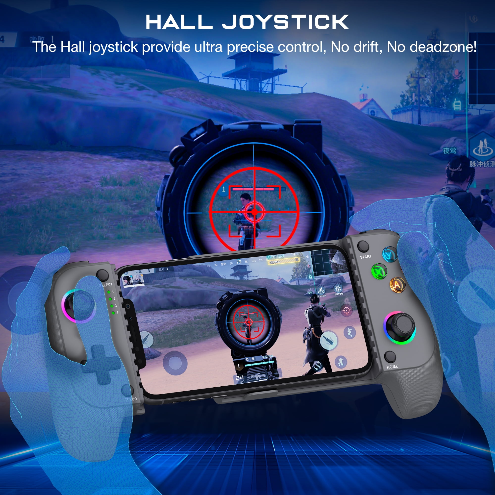 QQV Wireless Mobile Gaming Controller, Compatible with Android & iOS Phones