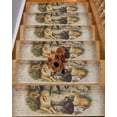 thumbnail image 2 of Coastal Animals Stair Treads for Wooden Steps Indoor Runner Rug Carpet, Vintage Ocean Natural Palm Tree 7 Pieces Peel and Stick Staircase Step Treads Covers Washable Throw Door Mats, 30"x8", 2 of 6