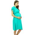 thumbnail image 4 of Bimba Maternity Robe Nursing Coverup With Side Shoulder Buttons Baby Shower Gift, 4 of 9