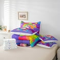 thumbnail image 5 of Manfei Cartoon Unicorn 7 Pieces Bedding Comforter Set,Kawaii Initial Full Bedding Set Lightweight,Rainbow Stars Fitted Sheet Flat Sheet,Microfiber Cute Room Decor,Reversible, 5 of 7