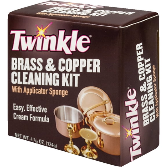 Twinkle Brass and Copper Clean and Polish Kit - Cream Cleanser - 3 Piece, 4.4 oz