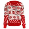thumbnail image 6 of Patterns Reindeer Ugly Christmas Crew Neck Long Sleeve Sweater Jumper Pullover Knitted Printed Tops, 6 of 6