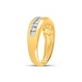 thumbnail image 4 of 10kt Yellow Gold Mens Round Diamond Wedding Single Row Band Ring 1/2 Cttw, 4 of 4