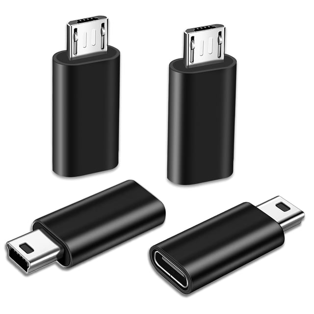 Adaptador USB C Critin, paquete de 4 unidades, 2*C hembra a micro USB macho