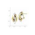thumbnail image 2 of 14k Two-tone Swirl Omega Back Post Earrings, 2 of 2