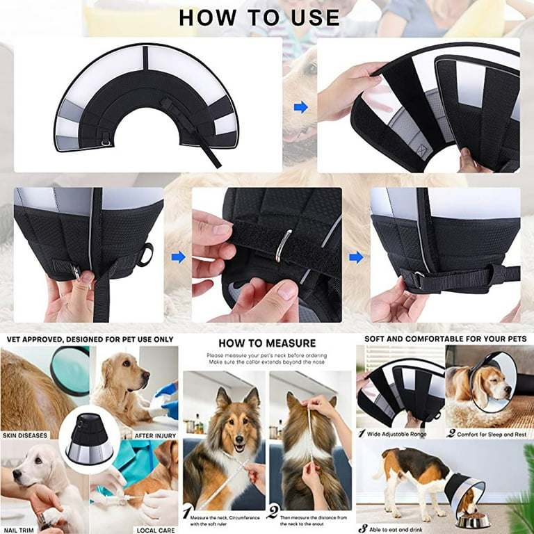 Dog Cone Collar for Dogs After Surgery, Soft Dog Recovery Cone, Breathable Dog  Cones for Large and Medium Small Dogs, Adjustable Dog Recovery Collar for  Pets,Wound Healing Safety E-Collar - Walmart.com