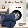 thumbnail image 2 of 3 Pieces Queen Size Comforter Set, All Season Lightweight Breathable Bedding Set with 1 Down Alternative Comforter and 2 Pillowcases, Navy, 2 of 10