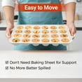 thumbnail image 3 of Mini Muffin Pan, 24 Cups Nonstick Silicone Cupcake Pan with Handle, BPA Free, 2 Pcs, 3 of 7