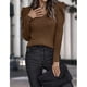 thumbnail image 3 of Suéter Otoño Invierno V cuello puro color puff manga larga moda Slim casual mujeres suéter para interior al aire libre, 3 of 6