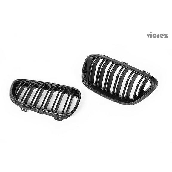 Vicrez Carbon Fiber Kidney Grille vz100383 | Fits/Compatible with BMW 2 Series F22 2014-2016