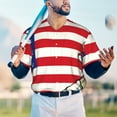thumbnail image 5 of Lsque American Astronaut Runs Forward Pattern Mens Polo Golf Shirts Funny Graphics Shorts Sleeve Button Shirts Baseball T-shirt-, 5 of 7