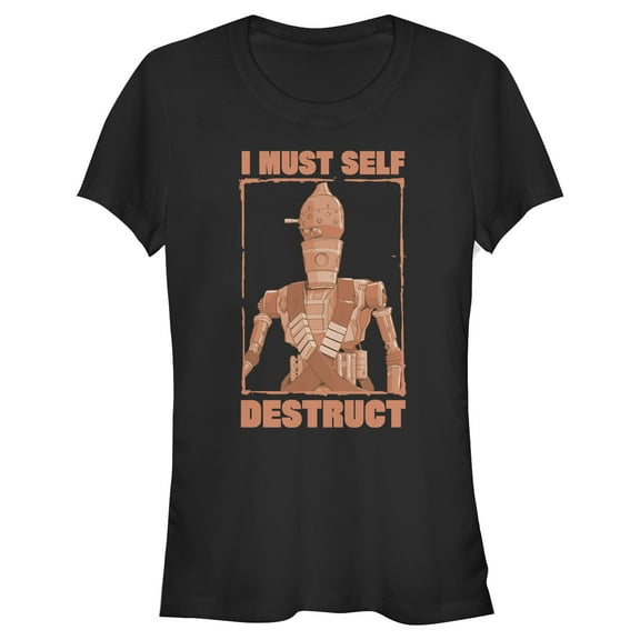 Junior's Star Wars: The Mandalorian IG-88 I Must Self-Destruct  Graphic Tee Black Medium