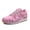 Pink, variant on Women’s Glitter Rhinestone Lace‑Up Sneakers, Breathable Polyester Mesh Sparkly Casual Flat Walking Shoes-Blue
