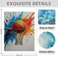 thumbnail image 3 of Diamond Art Kit for Adults, Basketball Splash Art Net Burst Diamond Painting for Adults Beginners, 5D DIY Diamond Art Painting Kits, Colorful Diamond Painting Craft for Home Decor 12x16, 3 of 7