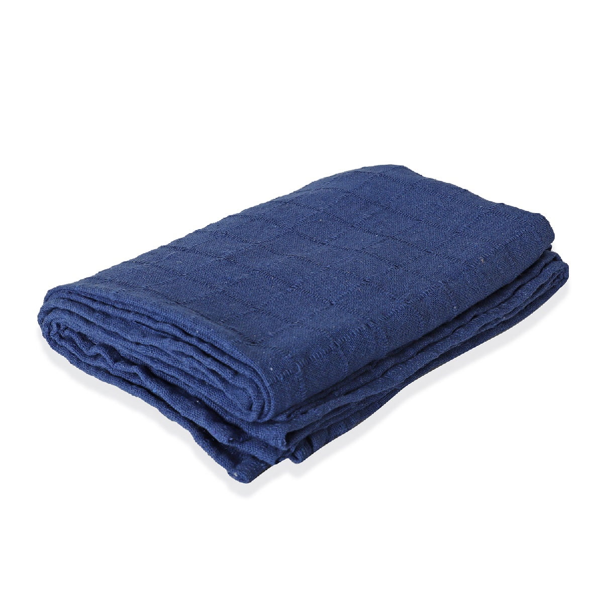 Blue Checker Pattern Woven Throw Blanket Super Soft Luxury Bedroom