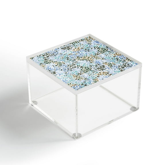 Society6 Ninola Design Blue Speckled Painting Watercolor Stains Acrylic Box