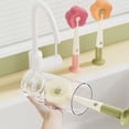 thumbnail image 6 of Bottle Brush, 3-in-1 Suction Cup Flower Sponge Bottles Brush, Detail Brush for Cup Lid Gap & Straw, Removable Nipple Brush, Long Handle Multi-Purpose Cup Cleaning Brush, Pink, 6 of 9