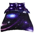 thumbnail image 1 of Unique Bargains Star Colored Sky Moon Night Duvet Cover Fuchsia Starry Pattern 4pcs, 1 of 10