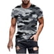 thumbnail image 1 of Camisetas de Manga Larga para Hombres Imprimir Fallow Cuello Redondo Camiseta, Moda Casual Manga Corta Mezcla de Algodón/Lino, 1 of 1