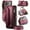 Vin Rouge, variante sur CaseMe Étui Portefeuille en Cuir for iPhone 17 Pro 6,3 Pouces [Blocage RFID] avec Porte-Cartes 7 Cartes, Fente pour Billets à Glissière, Bandoulière et Dragonne Magnétiques en Cuir PU Souple, Étui Portefeuille for iPhone 17 Pro 6,3 Pouces pour Femmes