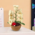 thumbnail image 4 of Lily of The Valley Crochet Flower Pot Night Lights, Artificial Flowers Lamp Decor with Mushroom Home Office Decor Cute Gifts for Women Wife Birthday Xmas Valentine's Day(Yellow,5.7x4.1in), 4 of 5