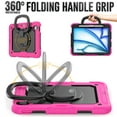 thumbnail image 4 of Dteck Kids Full Body Protection Case for iPad Air 11 inch 2025/2024,Heavy Duty Silicone Case 360 Degree Rotating Handle Stand Cover with Screen Protector for iPad Air 11-in. M3/M2,Rose, 4 of 7