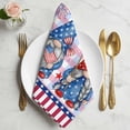 thumbnail image 2 of 4th of July Cloth Napkins, USA Flag Gnomes Independence Day Blue Red Washable and Reusable Dinner Napkins Set of 6, Table Napkin for Kitchen Party Birthday Wedding Hotel Housewarming 20"x20", 2 of 9