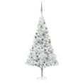 thumbnail image 1 of vidaXL Artificial Pre-lit Christmas Tree with Ball Set Silver 180 cm PET, 1 of 5