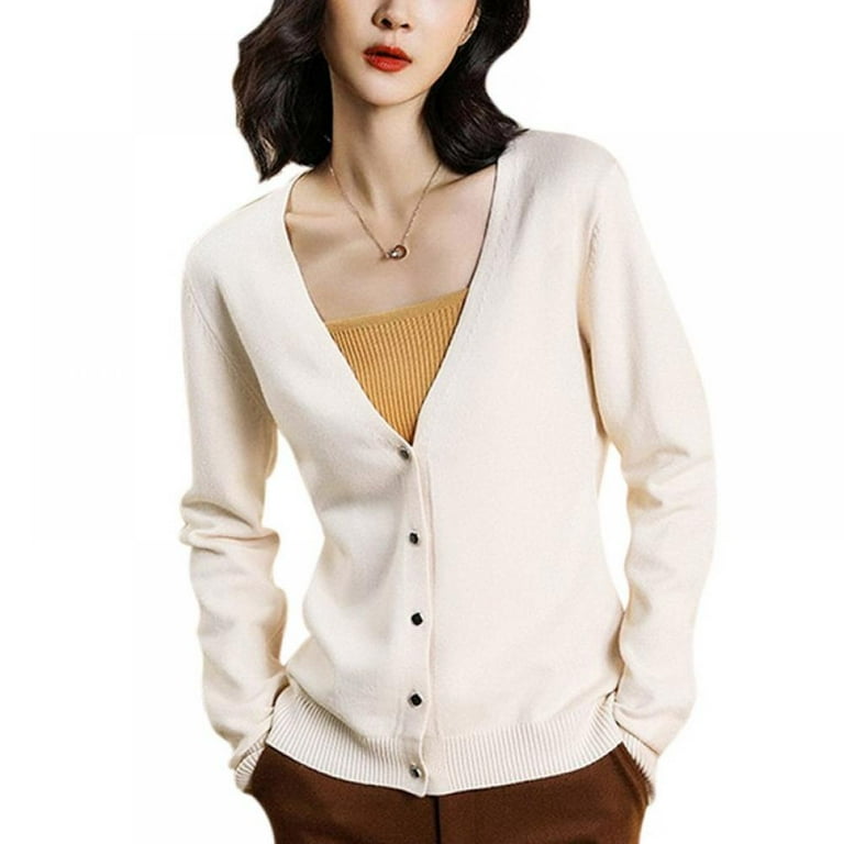 ZenBath Women's Knit Cardigan Sweater Women's Long Sleeve Button