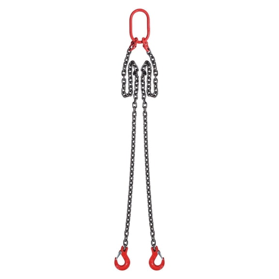 5/16" x 5' Chain Sling 2 Leg G80 Lifting Chain with Hooks 6600 lbs Capacity