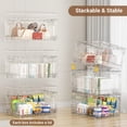 thumbnail image 5 of Broview 100Gal Clear Stackable Storage Bins with Latching Lids & Wheels, 5Pack Plastic Foldable Closet Organizers Box with Front Back Doors, for Home Room Toys Crafts, 5 of 9