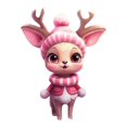 thumbnail image 3 of SDJMa Christmas Deer Ornament, Cute Cartoon Pink Baby Deer Hanging Ornaments for Xmas Tree Car Backpack Home Holiday Party Decorations, Christmas Gift for Deer Lover, 3 of 8