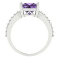 thumbnail image 4 of Clara Pucci 14K White Gold Solid Gold Alexandrite Solitaire with Accents Anniversary Ring for Women - 2.48 cttw Princess Cut, 4 of 8