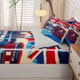 thumbnail image 5 of Manfei Retro British Flag Zipper Queen Comforter Set with Fitted Sheet and 2 Pillowcases,London Red Bus Zipper Bedding Set,Red Blue,Light Gray Reversible,4pcs, 5 of 8