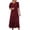 Burgundy, variant on Herrnalise Summer Dresses for Women 2024 Trendy Loose Crewneck BohoDress Ruffle Puff Sleeve High Waist Midi Beach Dress Elbow-Length Sleeve Long Dress Black