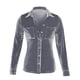 thumbnail image 3 of Top de Camisa Informal Con Bolsillo Y Botón de Manga Larga de Terciopelo de Invierno Para Mujer A La Moda Odeerbi  ODB-6, 3 of 8