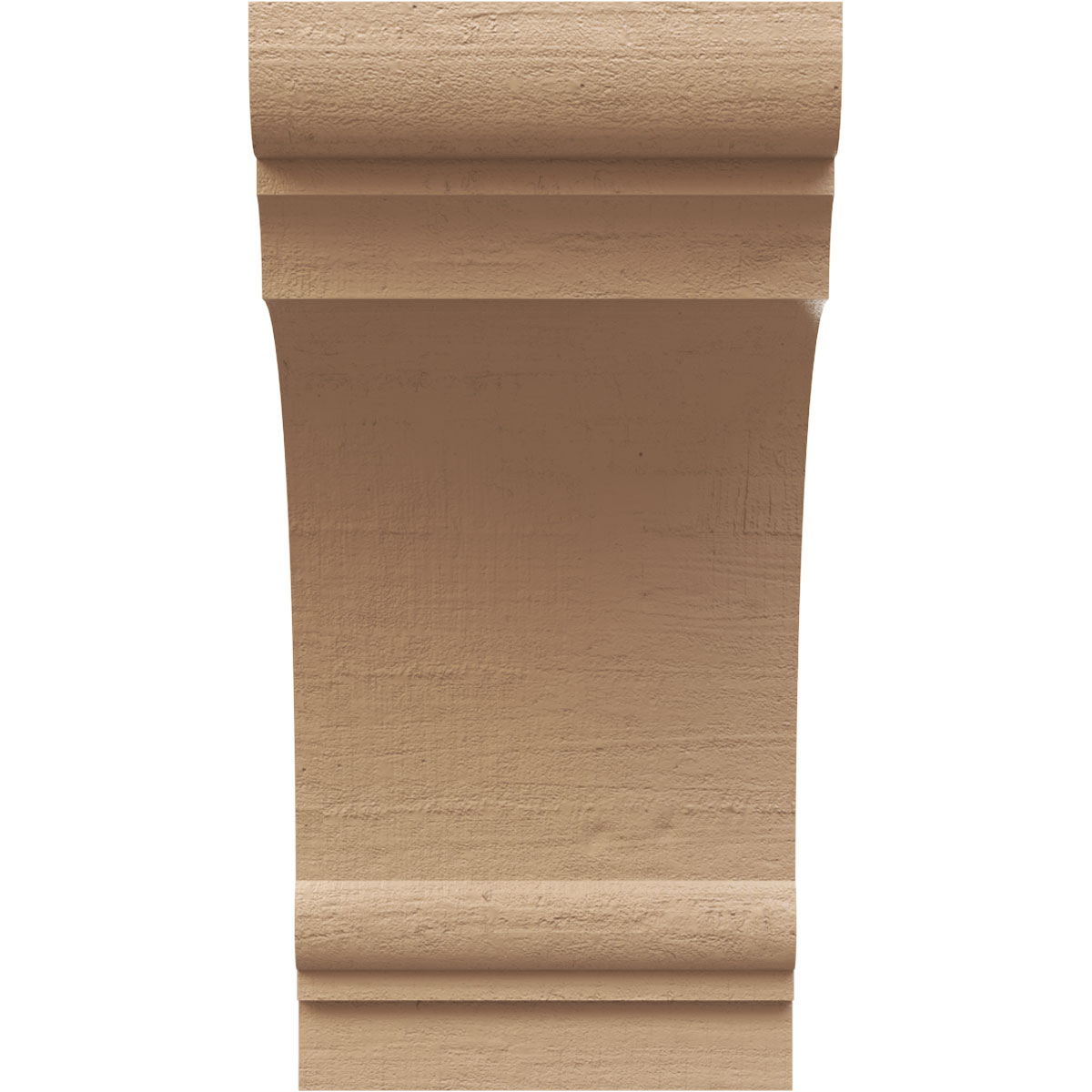 8"W x 8"D x 16"H Wide Hughes Rough Cedar Woodgrain TimberThane Corbel, Primed Tan