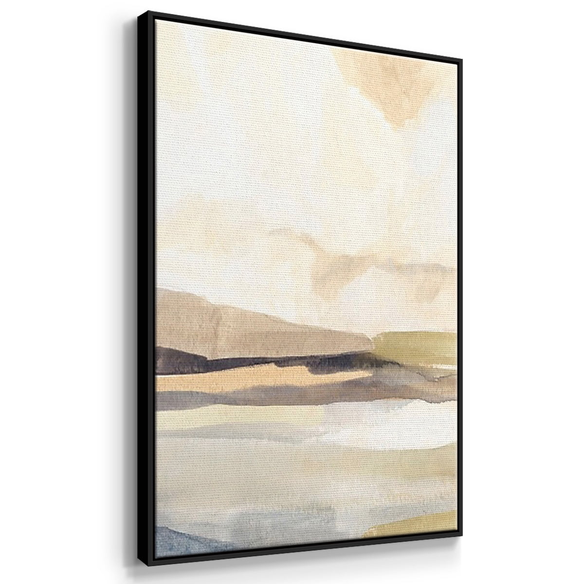 Abstract Neutral Tone Framed Wall Art – Slate Movement I – Premium Gallery Wrapped Canvas, L Floating Frame, 3 Piece Set, Ready to Hang