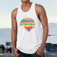 thumbnail image 2 of Mens Knit Polo Coconut Print Sleeveless Business Casual Clothes for Men,White,XL, 2 of 4