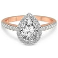 thumbnail image 4 of 4 Carat IGI Certified Pear Shape Lab Grown Diamond Engagement Ring | 14K Rose Gold |Anastasia Halo Diamond Ring | FG-VS1-VS2 Quality Friendly Diamonds, 4 of 4