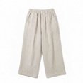 thumbnail image 7 of HongQid Linen Blend Capri Pants for Women Elastic Waist Gingham Print Casual Summer Cropped Trousers With Side Pockets,XL, 7 of 7