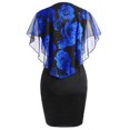 thumbnail image 2 of Robe Chemise pour Femmes Robes d'Été Mode Décontractée Imprimé Rose en Chiffon Col Rond à Volants Mini Robe Vêtements pour Femmes Adultes Bleu Taille 3TG, 2 of 6