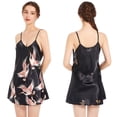 thumbnail image 2 of LYMAYTER Women's Satin Nightgowns Adjustable Spaghetti Strap Negligees V Neck Slip Dress Lingerie S-2XL, 2 of 8