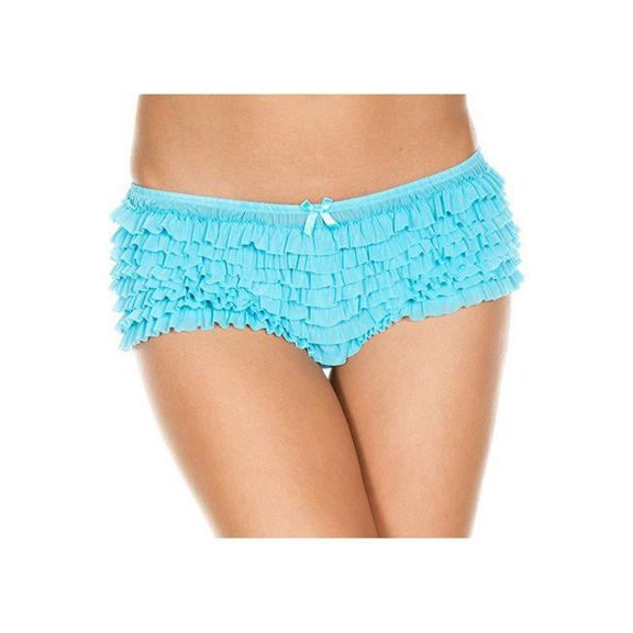 Music Legs Women's Soft ruffle tanga 117-TURQUOISE