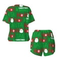 thumbnail image 2 of Sigee Cute Santa for Sleepwear Casual Pjs with Pockets Women's Pajamas Sets Shorts 2 Piece Short Sleeve Lounge Sets Small, 2 of 9