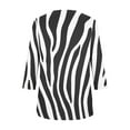 thumbnail image 5 of CYMMPU Blouses for Women Dressy Casual Scoop Neck 3/4 Sleeve Loose Fit Spring Tops Striped Ombre Tunic Tops Fall Trendy Shirts A-line Pleated Tops T-Shirts Black XL, 5 of 6